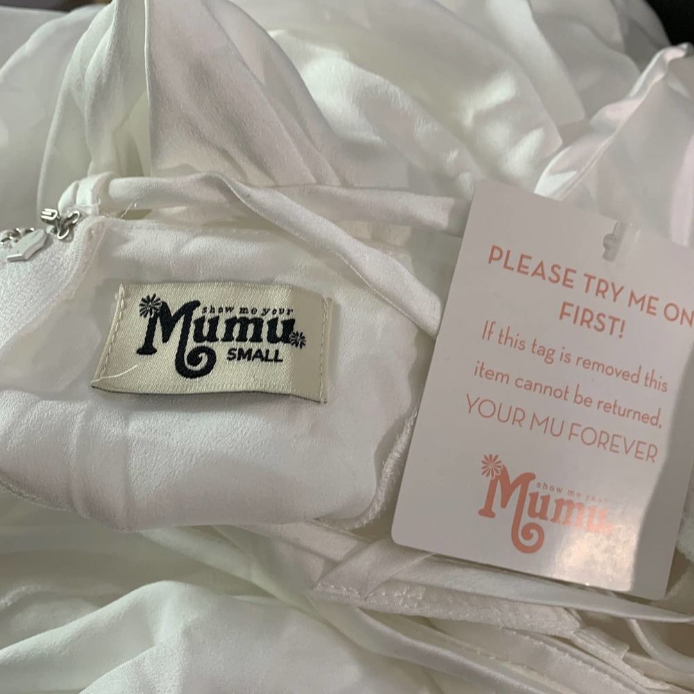 Show Me Your Mumu - Wedding Godshaw Godess Maxi Gown - White, "Ivory Luxe Satin" - Picture 3 of 9